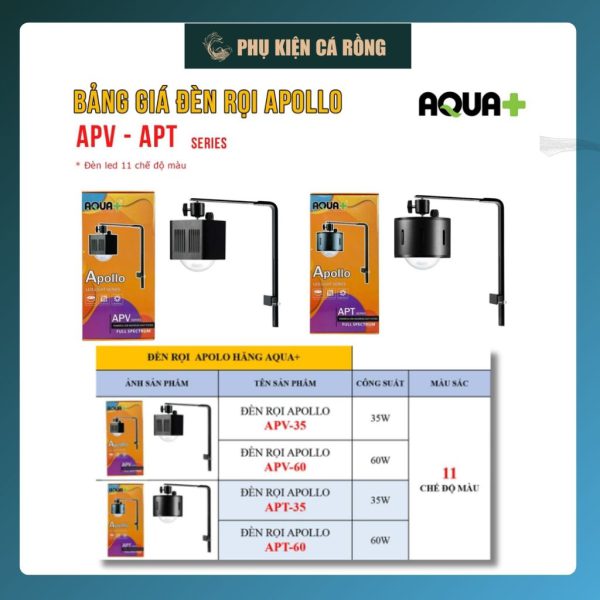 Đèn LED Aqua Plus Apollo 11 Chế Độ Màu – Đèn LED Hồ Cá RGB Chống Nước