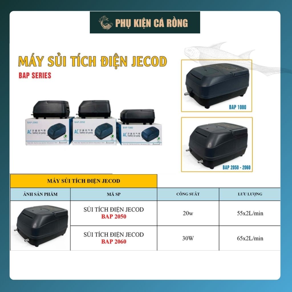 máy sủi oxy tích điện Jebao BAP