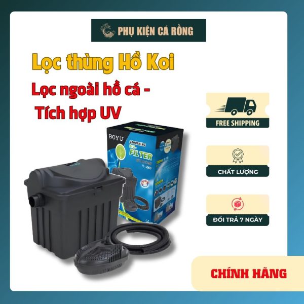 LỌC THÙNG HỒ KOI BOYU SERIES YT-6000 / YT-9000 / YT-25000 / YT-45000 – LỌC NGOÀI HỒ CÁ TÍCH HỢP UV, GIÚP NƯỚC TRONG HIỆU QUẢ