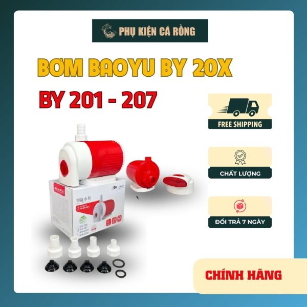 Máy Bơm Bể Cá Baoyu BY-201 / BY-202 / BY-203 / BY-204 / BY-205 / BY-206 / BY-207 – Chạy Êm, Tiết Kiệm Điện