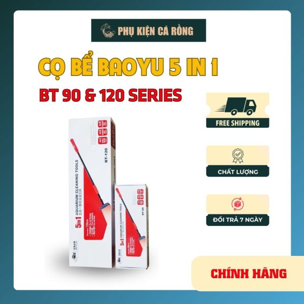 Máy Vệ Sinh Bể Cá Baoyu BY-X 5in1 – Hút Cặn, Thay Nước, Lọc, Sủi Và Tạo Dòng Cho Bể Cá