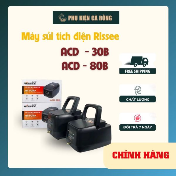 Máy Sủi Rissee 30B - 80B,  Sủi Khí Hồ Koi Khi Mất Điện, Mạnh – Êm – Bền