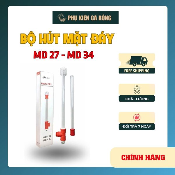 Hút Mặt + Hút Đáy Mini Baoyu MD27 / MD34 – Lọc Váng, Hút Cặn Bể Cá Giúp Nước Luôn Trong Sạch